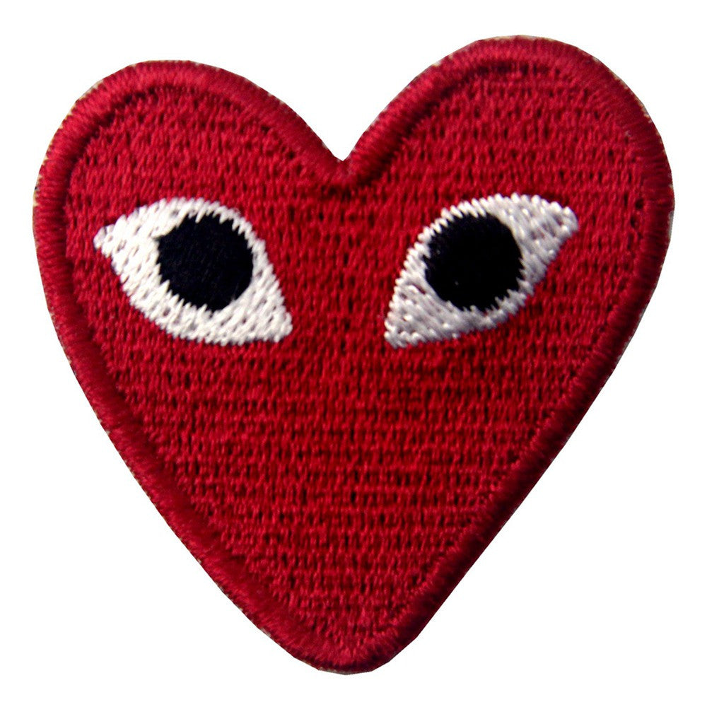 Embroidered Heart with Eyes Patch, Cute Heart Patches