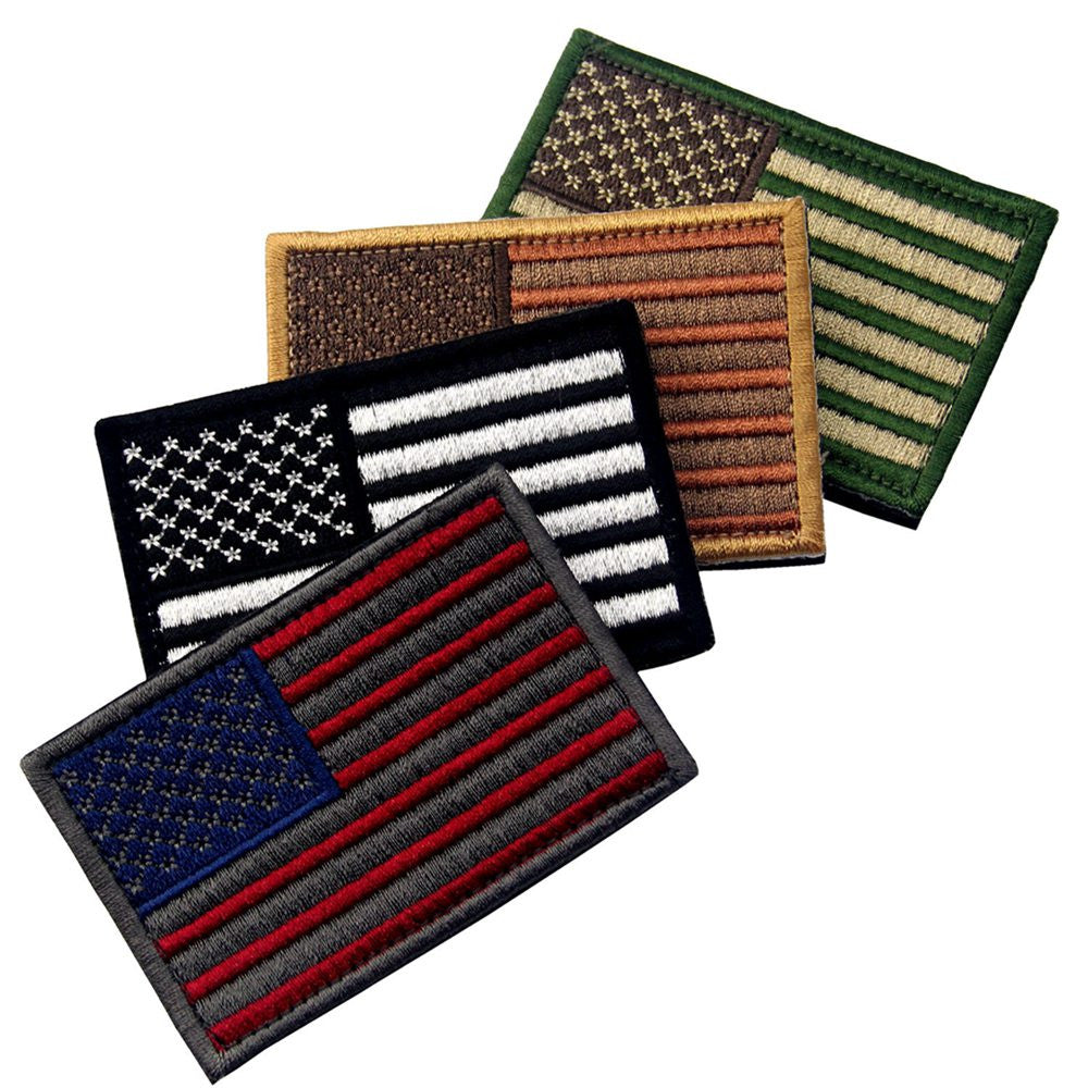 4 USA Multi-colored Tactical Gear American Flag Velcro Patches Badges –  EMBIRD