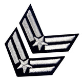 Airman Embroidered Iron On Sew On Chevron Patch