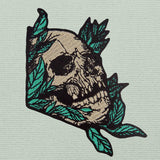 Skull Skeleton Leaf Embroidered Iron Sew On patch