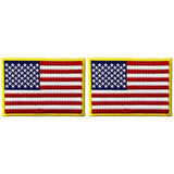 2pcs American Flag Embroidered Iron On Sew On Patch