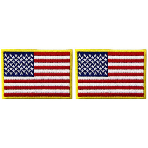 2pcs American Flag Embroidered Iron On Sew On Patch