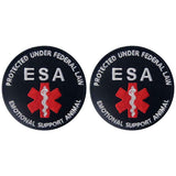 Embroidered Hook Loop Patch Service Dog ESA harness Velcro Patch