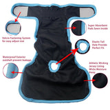TailWag Planet Premium Washable & Reusable Dog Diapers Covers Clothes Super Absorbent, for Female Doggie, Small, Pack of 3