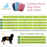 TailWag Planet Premium Washable & Reusable Dog Diapers Covers Clothes Super Absorbent, for Female Doggie, Large, Pack of 3
