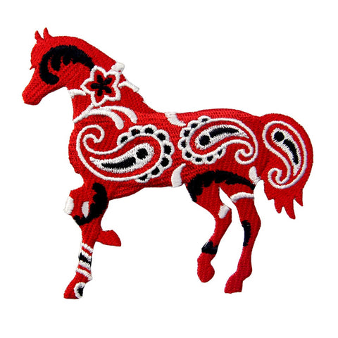 Bandana Paisley Horse Embroidered Iron On Sew On Patch