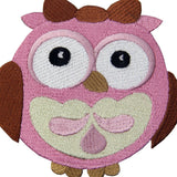 Wide-Eyed Baby Girl Owl Iron On Sew On Patch