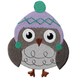Cozy Winter Wear Owl Embroidered Iron On Sew On Patch