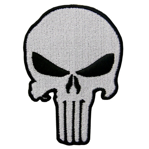 PUNISHER Skull Iron On Sew On Patch