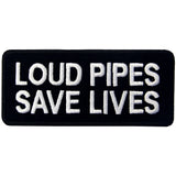 Loud Pipes Save Lives Biker Iron On Sew On Patch