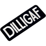 DILLIGAF Embroidered Biker Iron On Sew On Patch