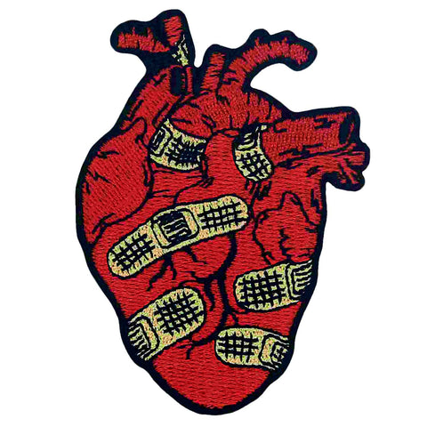 Band Aid Heart Iron On Sew On Embroidered Patch