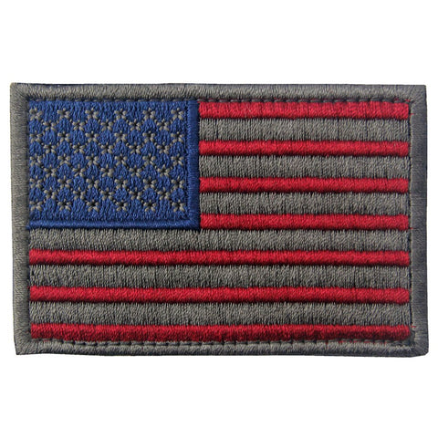 USA Flag Velcro Patch - Subdued Silver