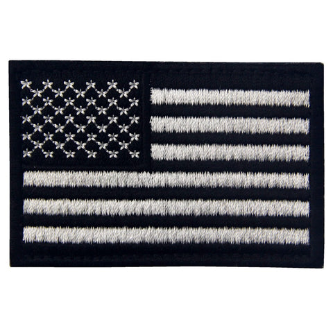 USA Flag Velcro Patch - Black & White