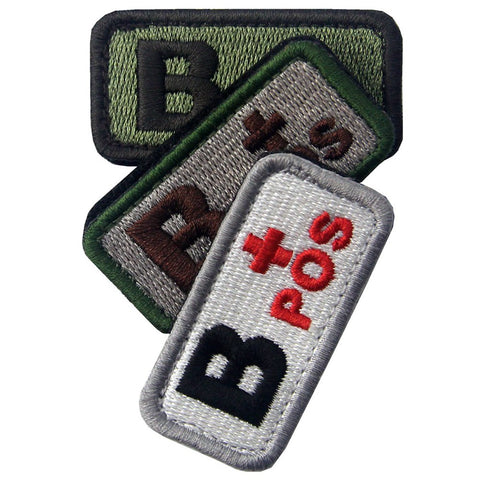 Type B Positive Blood Velcro Patch - 3 Pcs