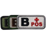 Type B Positive Blood Velcro Patch - 3 Pcs