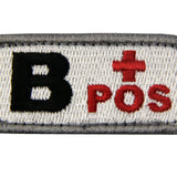 Type B Positive Blood Velcro Patch - Red & Black