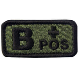 Type B Positive Blood Velcro Patch - Olive & Black