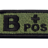 Type B Positive Blood Velcro Patch - Olive & Black