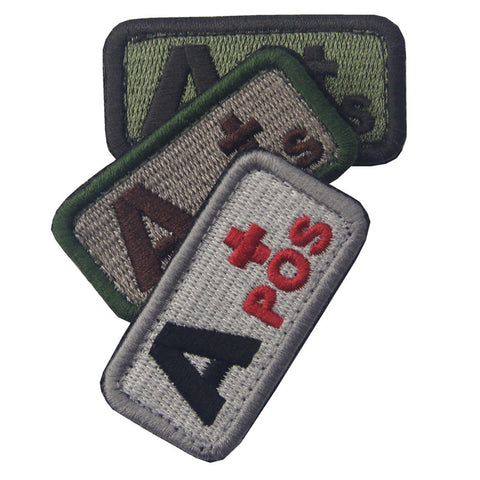 Type A Positive Blood Velcro Patch - 3 Pcs