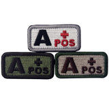 Type A Positive Blood Velcro Patch - 3 Pcs