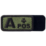 Type A Positive Blood Velcro Patch - Olive & Black