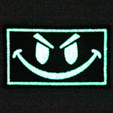 Glow In Dark Evil Smile Face Embroidered Iron On Sew On Patch