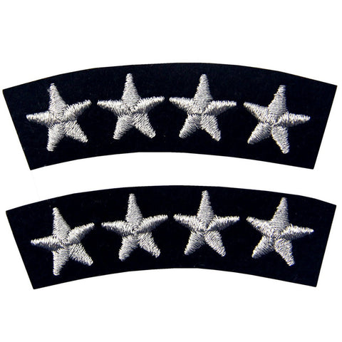 Navy Uniform Four Stars Iron On Sew On Patch, 2 pcs