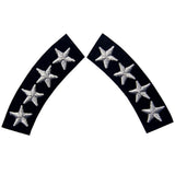 Navy Uniform Four Stars Iron On Sew On Patch, 2 pcs