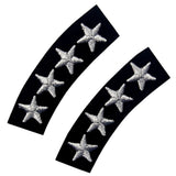 Navy Uniform Four Stars Iron On Sew On Patch, 2 pcs