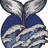 Whale Wave Embroidered Iron On Patch