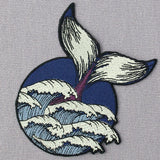Whale Wave Embroidered Iron On Patch