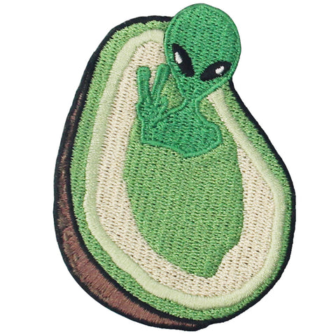 Alien Avocado Embroidered Iron On Patches