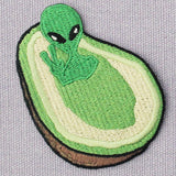 Alien Avocado Embroidered Iron On Patches