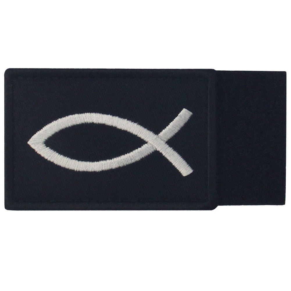 EmbTao Jesus Fish Ichthys Velcro Patch - White & Black – EMBIRD