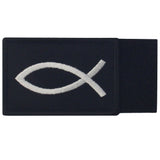 EmbTao Jesus Fish Ichthys Velcro Patch - White & Black