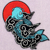 Japanese Koi Fish Embroidered Iron On Patch