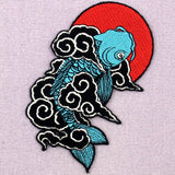 Japanese Koi Fish Embroidered Iron On Patch