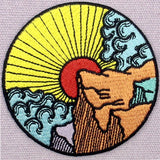 Sunrise wave Embroidered Iron On Patch