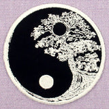 Buddhist Zen Yin Yang Tree Embroidered Iron Sew On patch