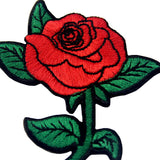 Red Rose Embroidered Patches Badges Appliques Iron On Sew On Patch