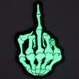 Glow In Dark Middle Finger Ghost Iron On Sew On Patch